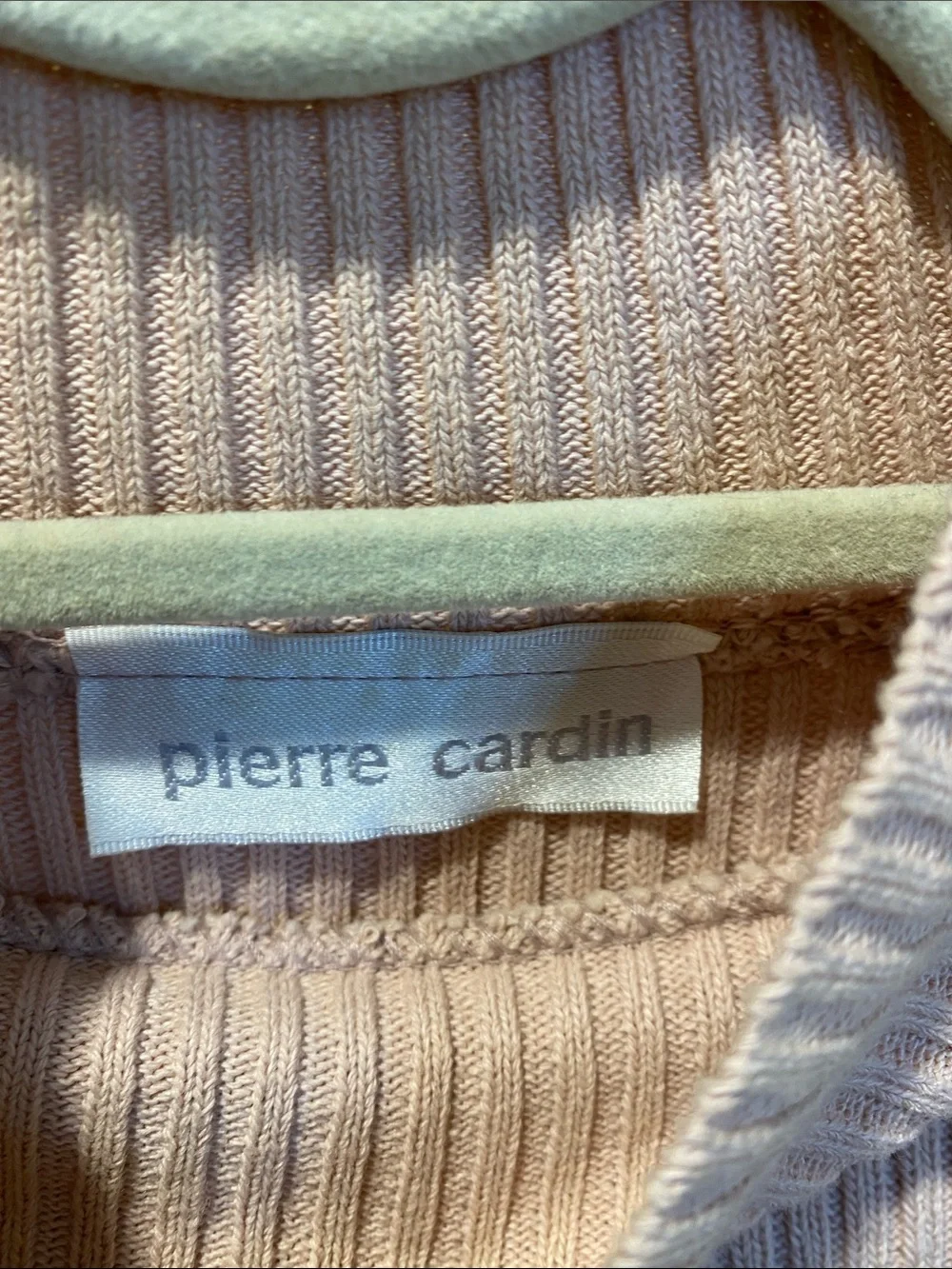 Pierre Cardin Ribbed Mock Neck Sweater in Soft Pink Fits M